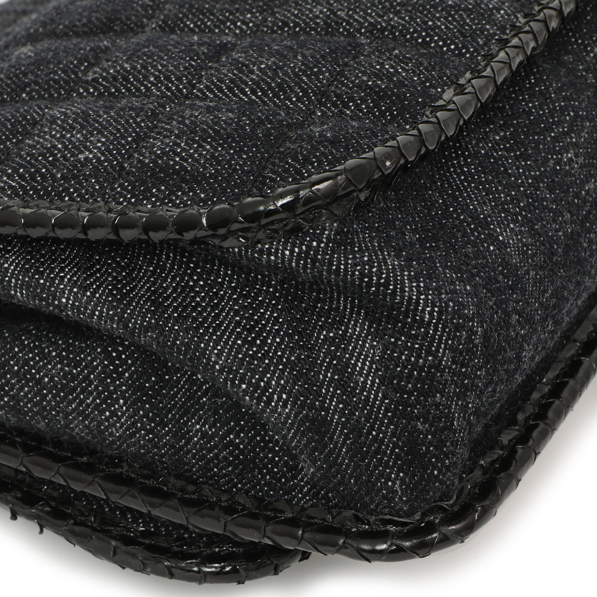 Chanel Python Denim Square Quilt Chain Flap Handbags Chanel