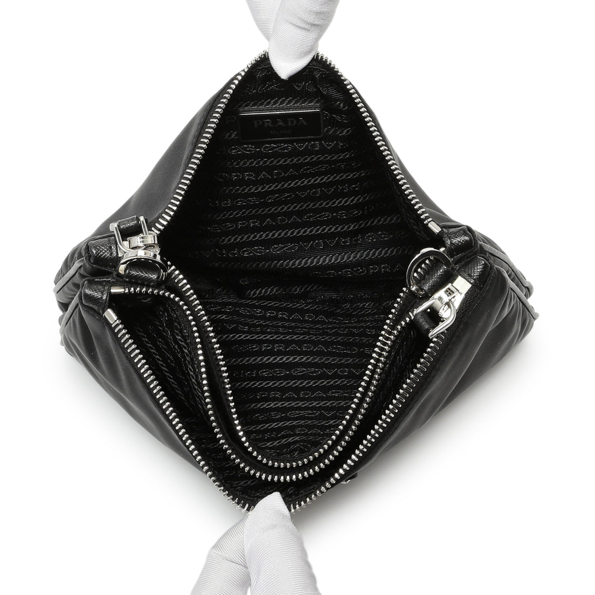 Prada Black Nylon Re-Edition 2000 Messenger Bag Handbags Prada