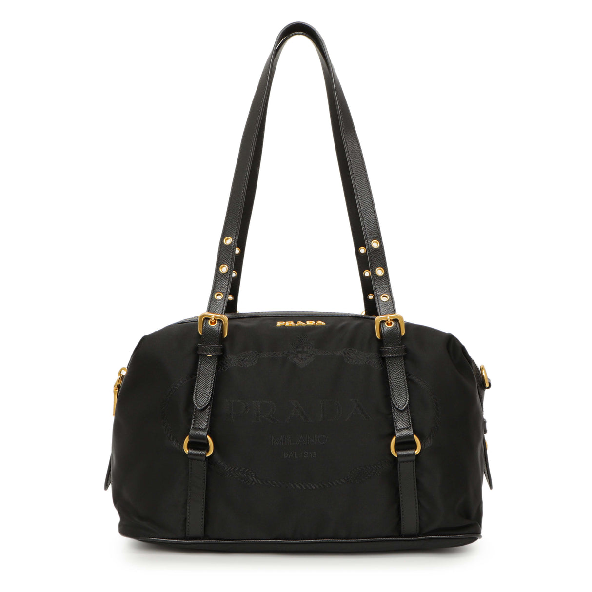 Prada Black Nylon Canapa Shoulder Bag Handbags Prada