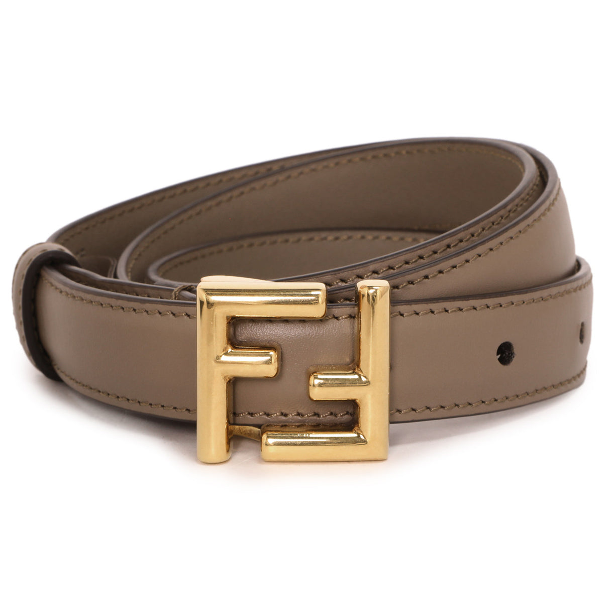 Fendi Grey Vitello King FF 20mm Belt Fendi
