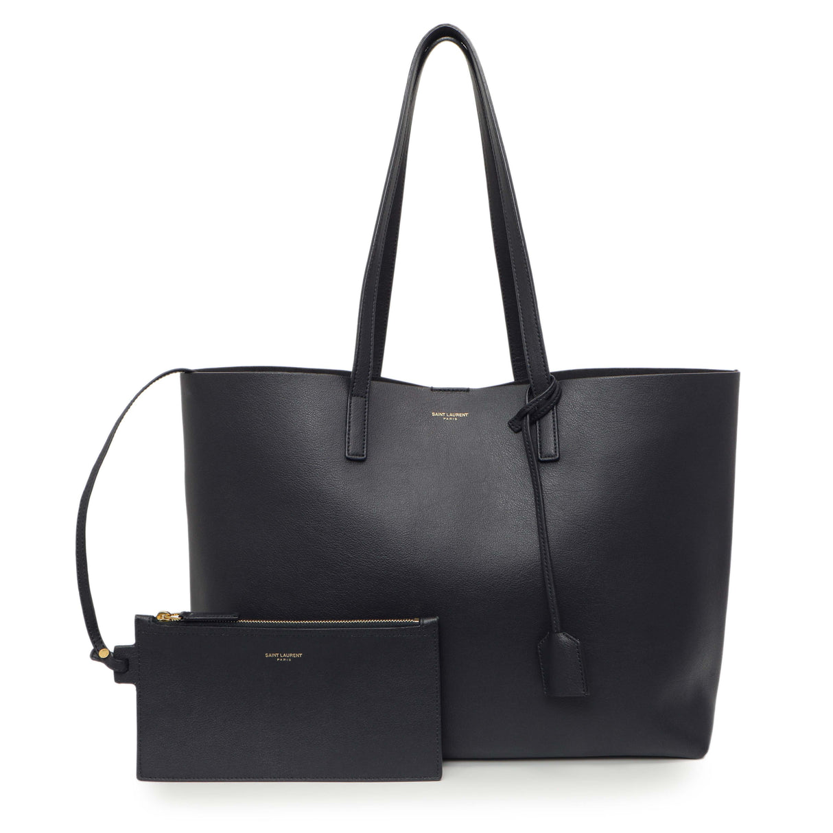 Saint Laurent Navy Calfskin Large Shopping Tote Handbags Saint Laurent