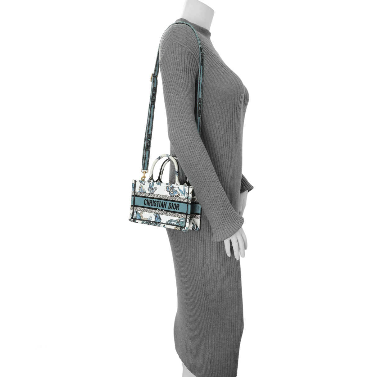 Christian Dior Embroidered Canvas Mini Book Tote w/ Strap Handbags Christian Dior