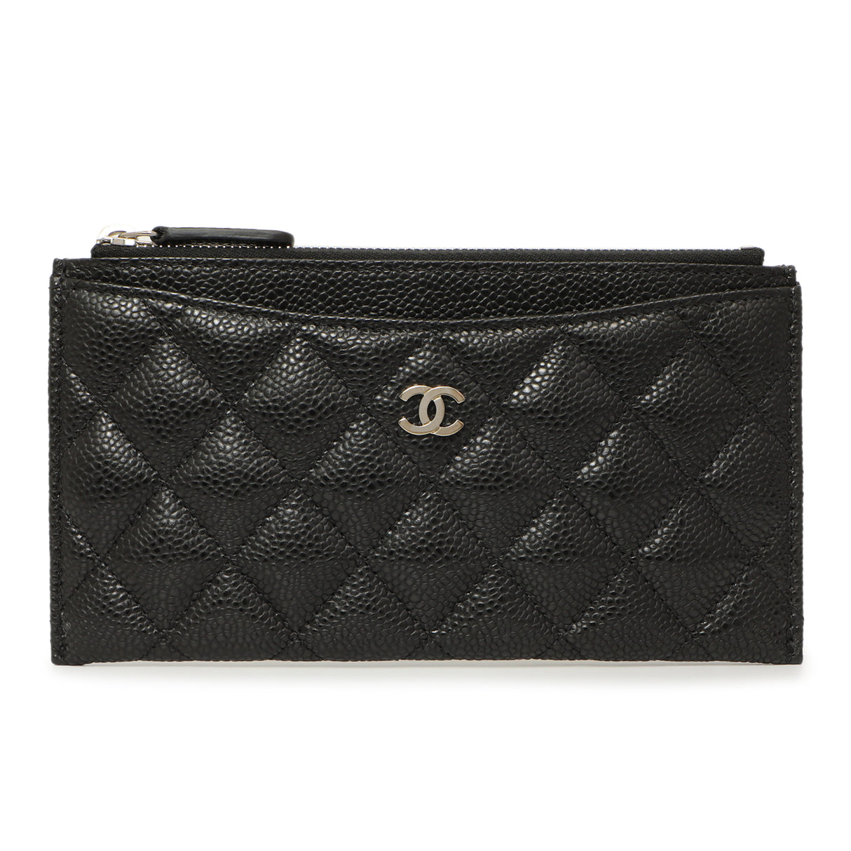 Chanel Black Quilted Caviar Classic Zip Pouch Accessories Chanel