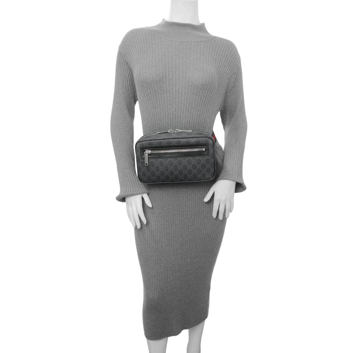 Gucci Black GG Supreme Monogram Belt Bag Handbags Gucci