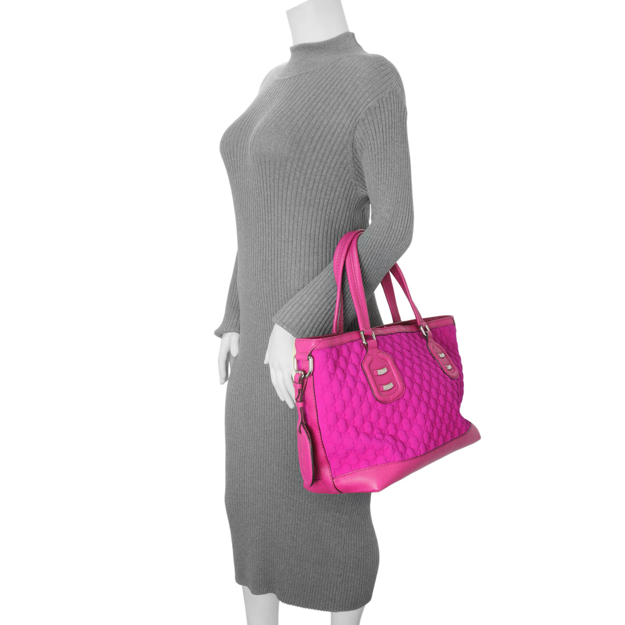 Gucci Fuchsia Guccissima Neoprene Techno Tote Handbags Gucci