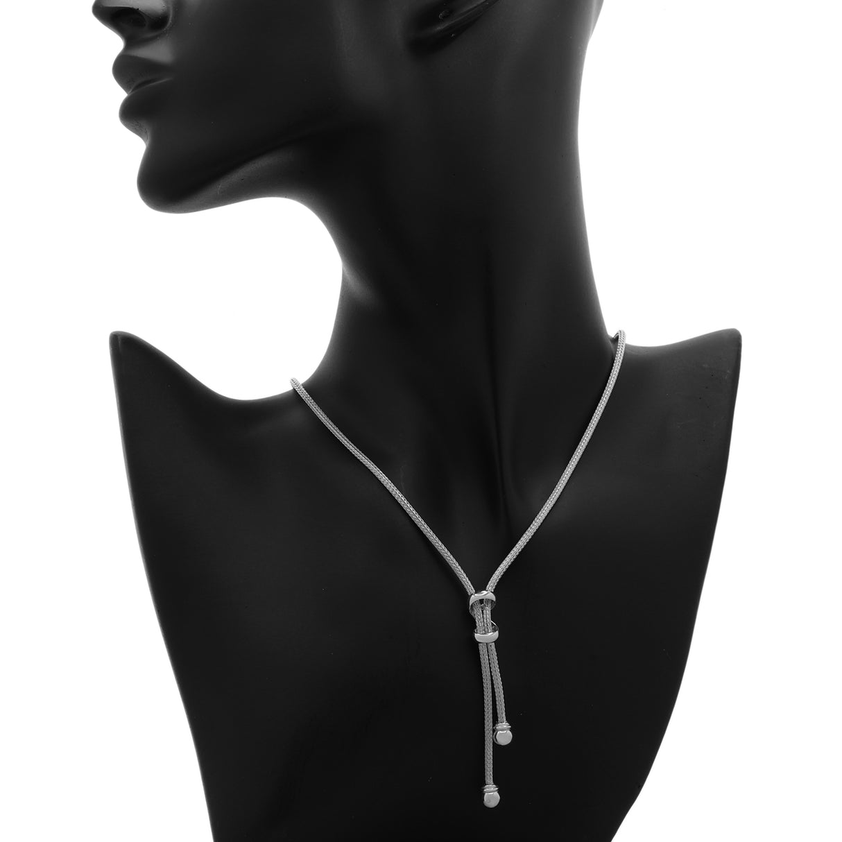 18K White Gold Woven Mesh Knot Necklace Fine Jewellery Modaselle