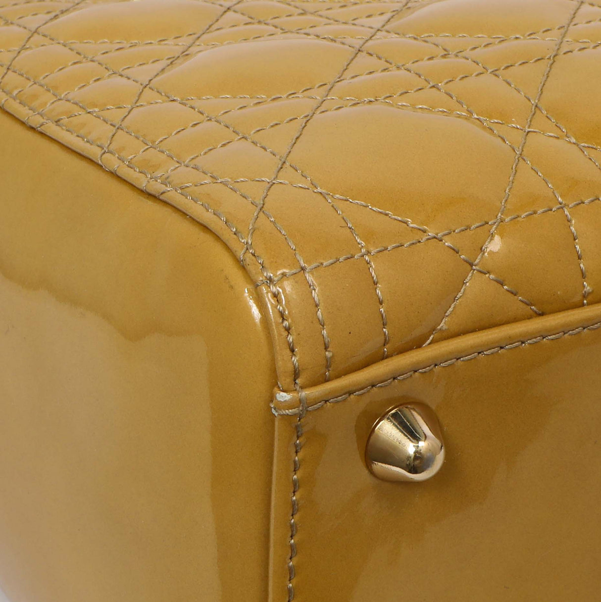 Christian Dior Beige Patent Cannage Large Lady Dior Handbags Christian Dior