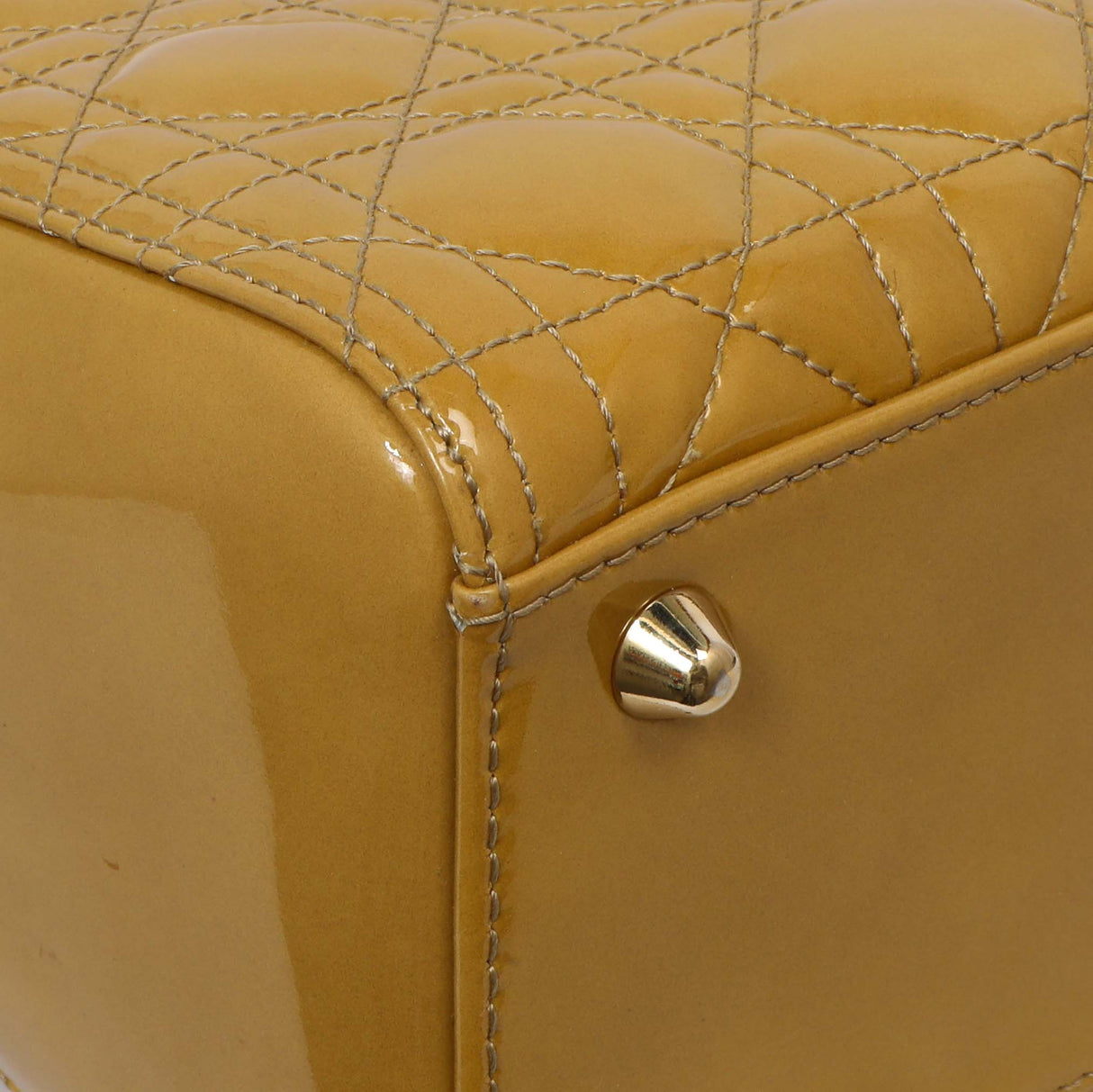 Christian Dior Beige Patent Cannage Large Lady Dior Handbags Christian Dior