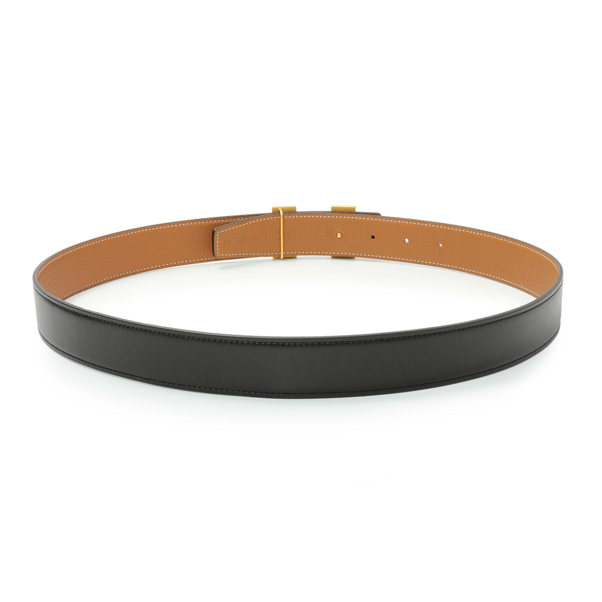 Hermes Black Gold Box Togo 32mm H Belt Accessories Hermes
