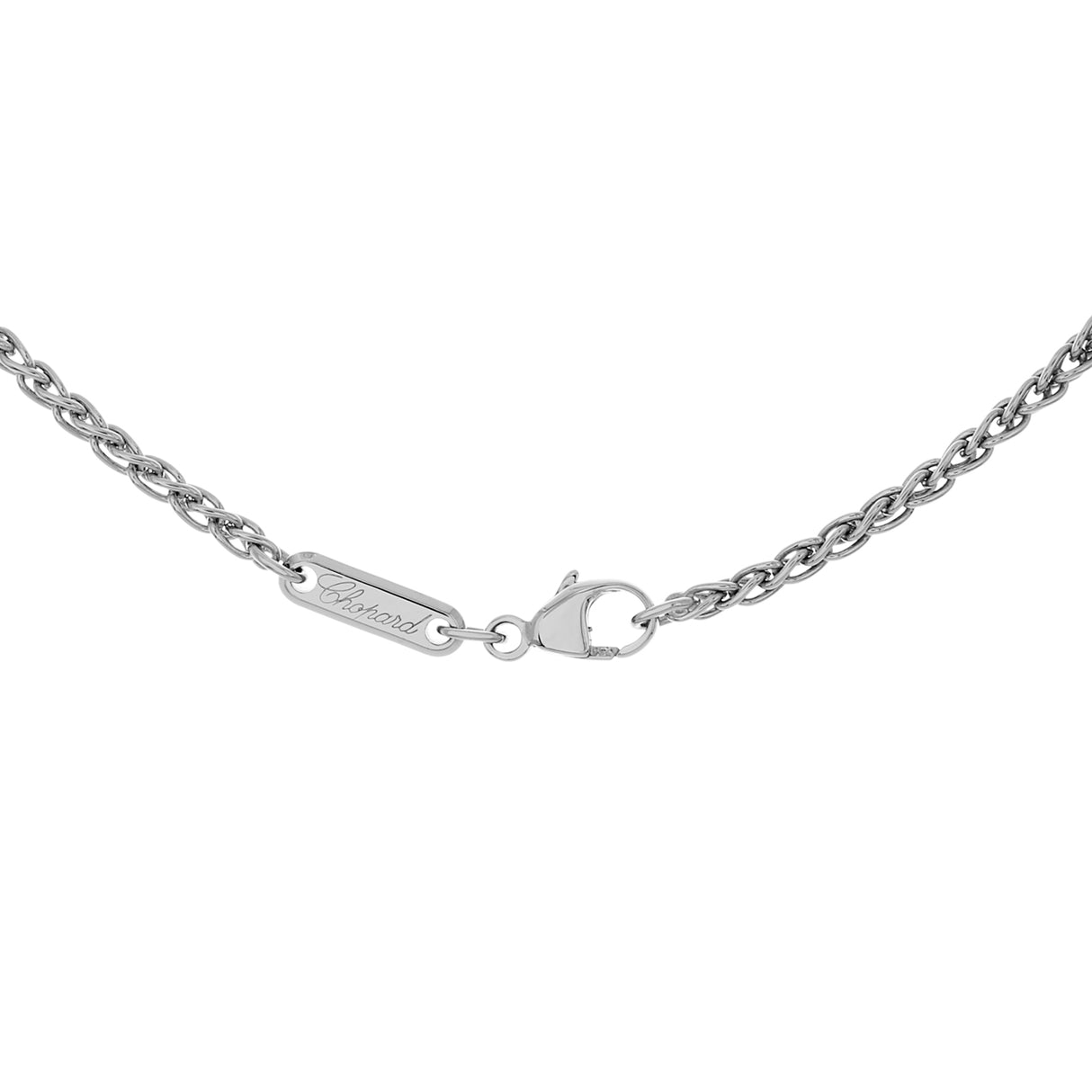 Chopard 18K White Gold Happy Diamonds Icons Pendant Necklace Designer Jewellery Chopard