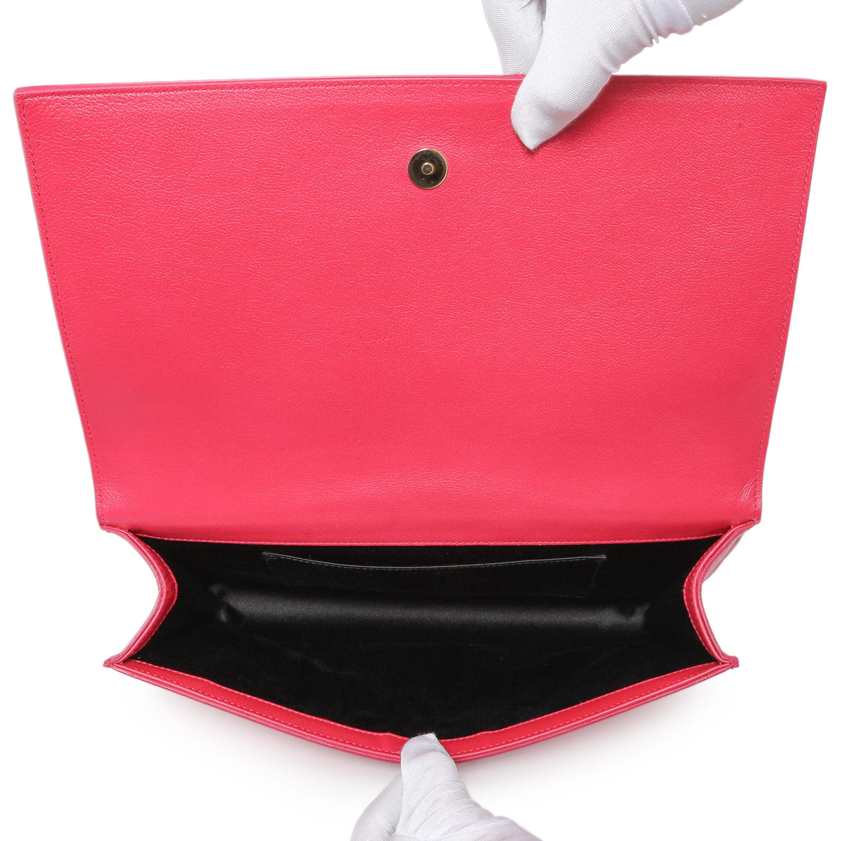 Saint Laurent Lipstick Fuchsia Calfskin Monogram Large Belle De Jour Clutch