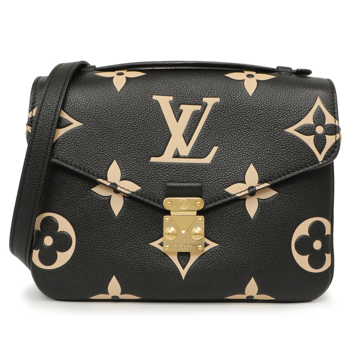 Louis Vuitton Black Beige Empreinte Giant Monogram Pochette Metis Handbags Louis Vuitton