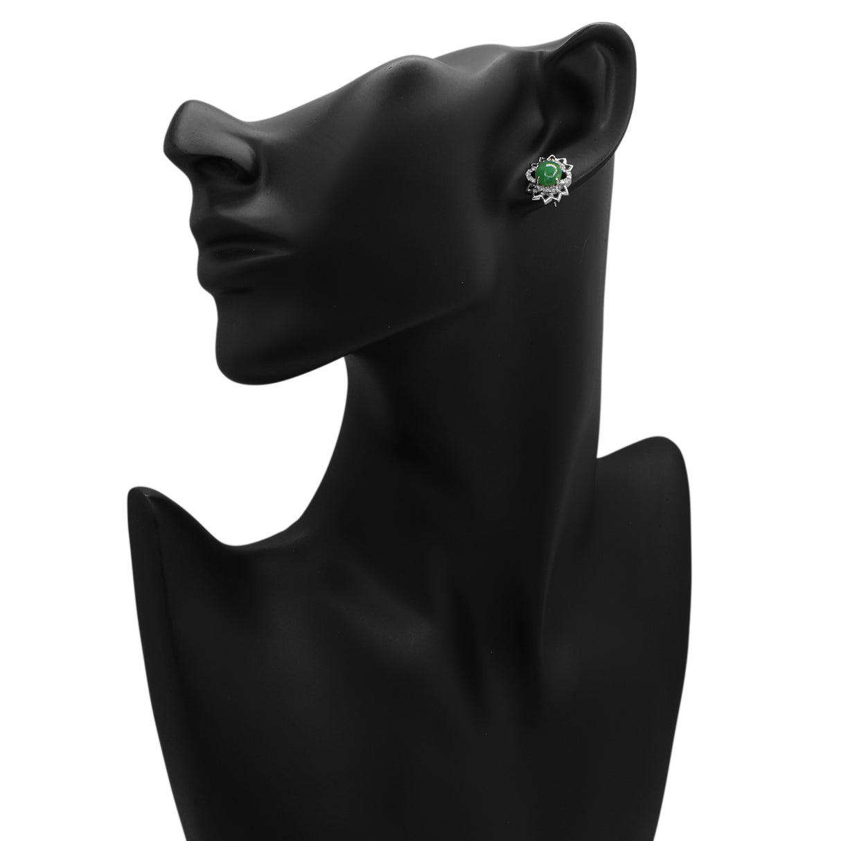 18K White Gold Jadeite Earrings Fine Jewellery Modaselle