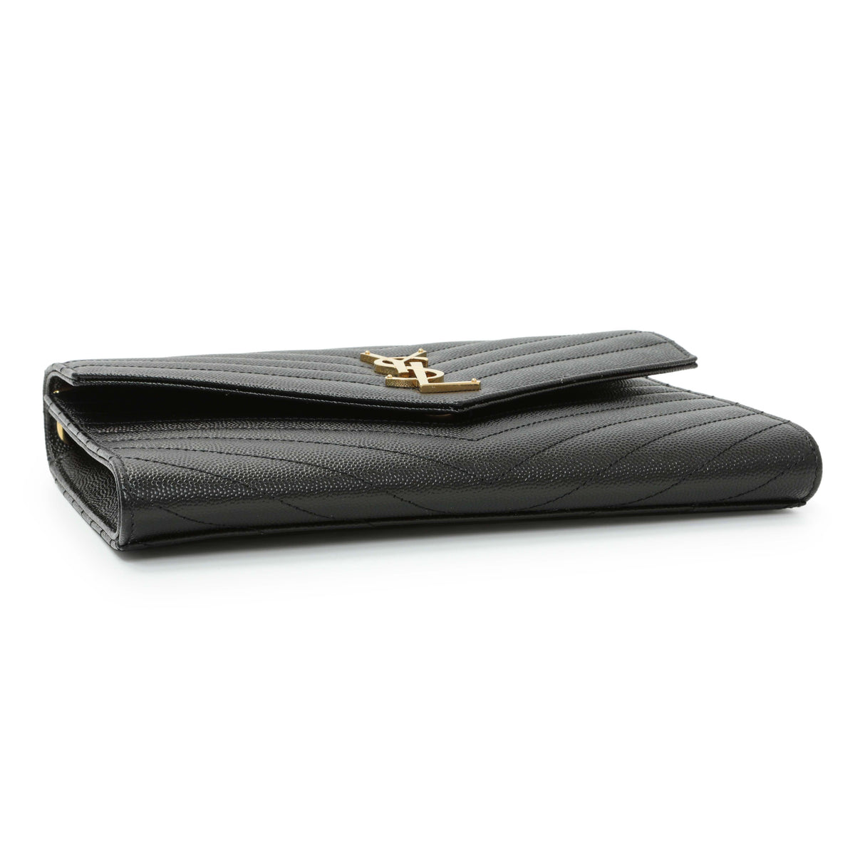 Saint Laurent Grain De Poudre Matelasse Chevron Monogram Envelope Clutch Handbags Saint Laurent
