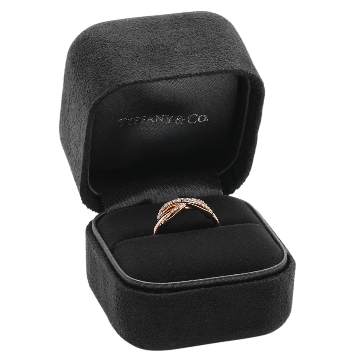 Tiffany & Co. 18K Rose Gold Diamond Infinity Ring Designer Jewellery Tiffany and Co