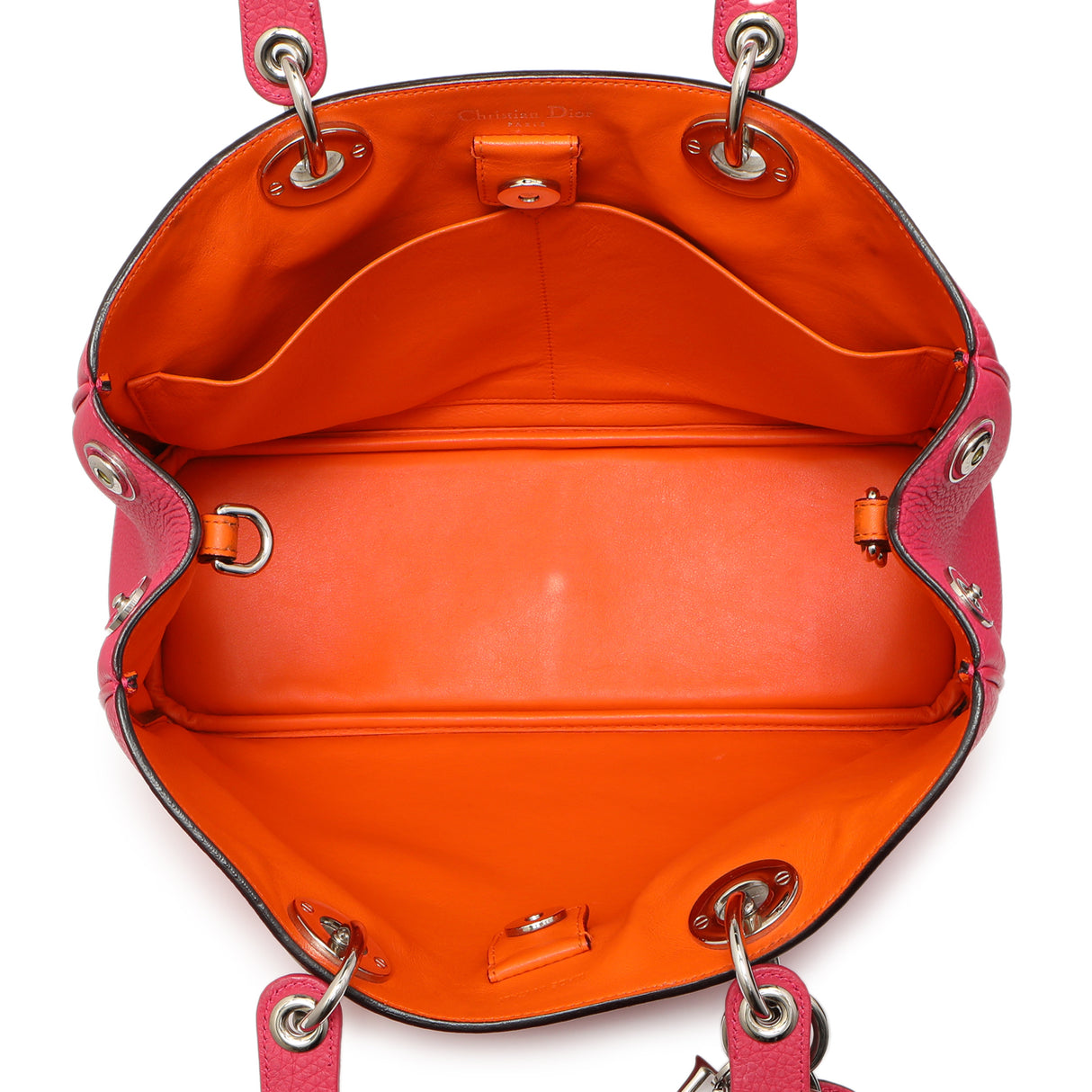 Christian Dior Fuchsia Bullcalf Medium Diorissimo Tote Handbags Christian Dior