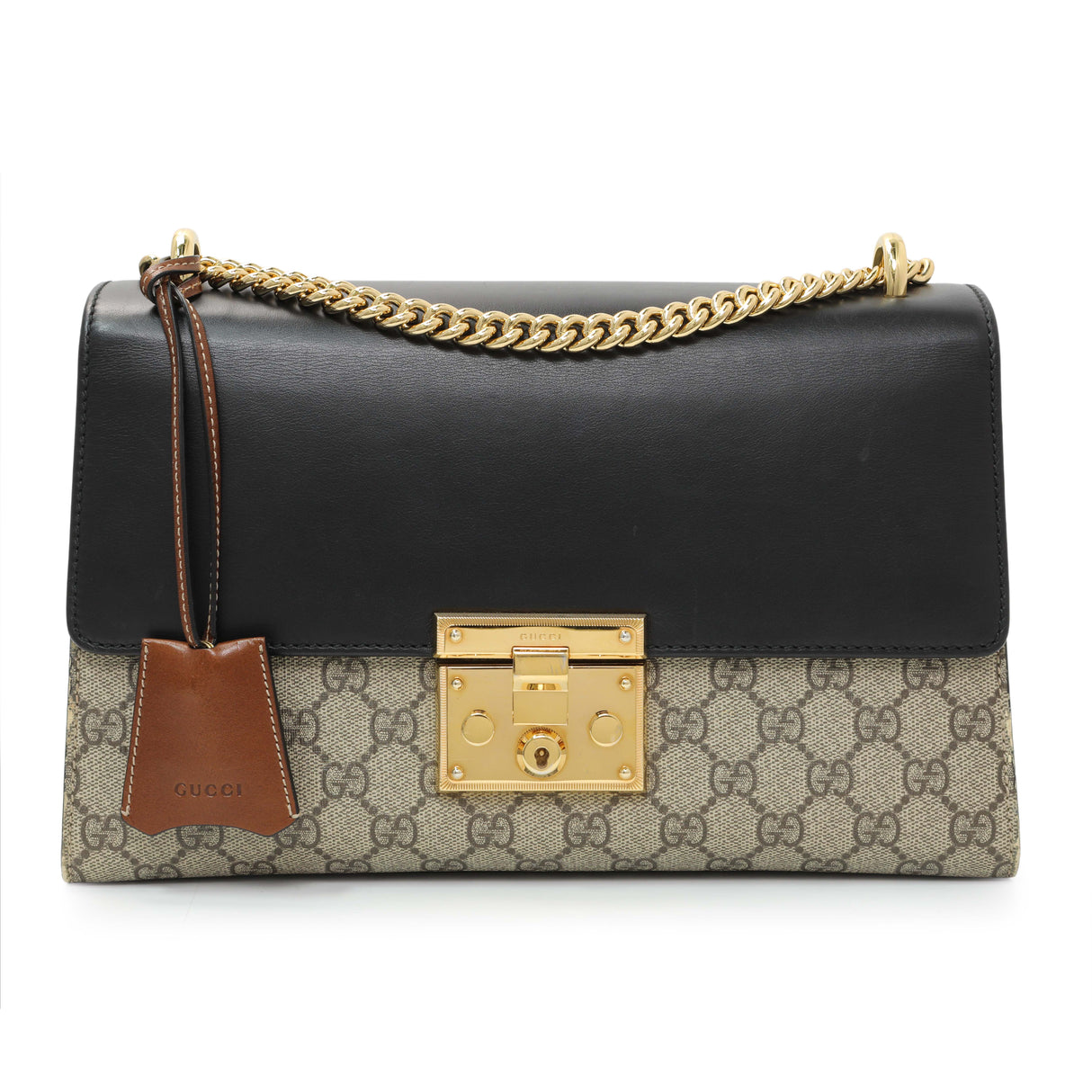 Gucci GG Supreme Calfskin Medium Padlock Shoulder Bag Handbags Gucci