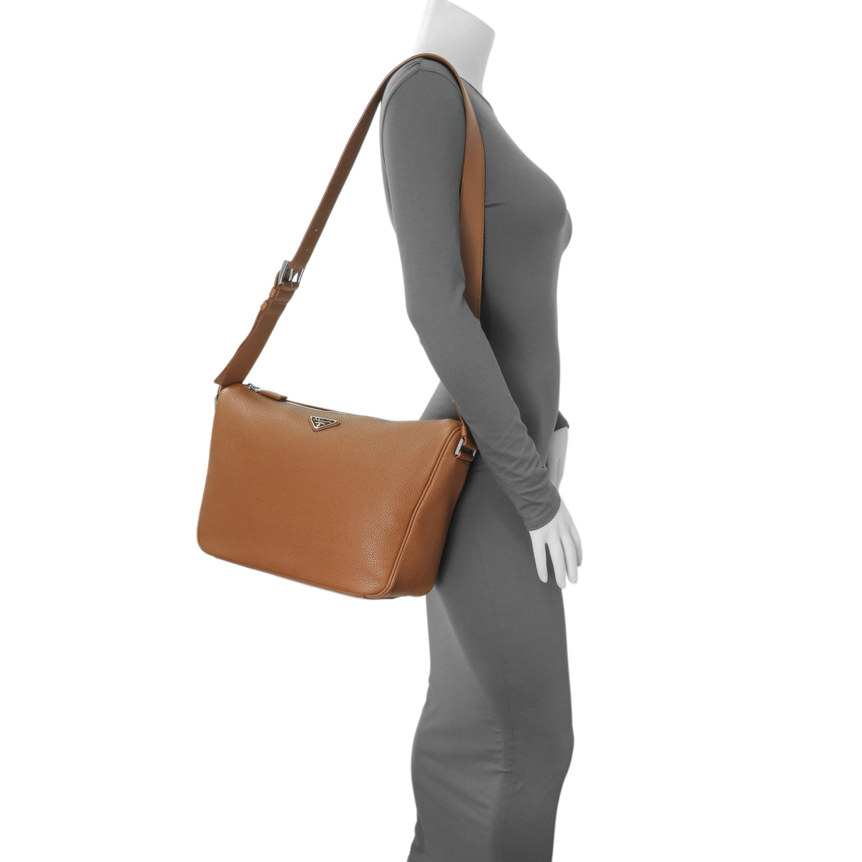 Prada Cognac Vitello Daino Messenger Handbags Prada