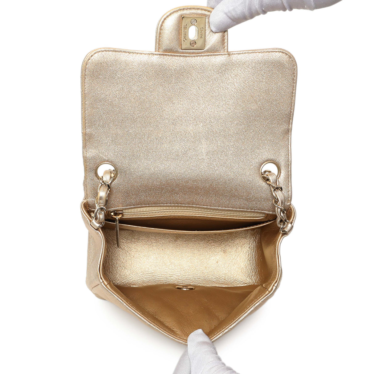 Chanel Metallic Quilted Mini Square Flap Handbags Chanel