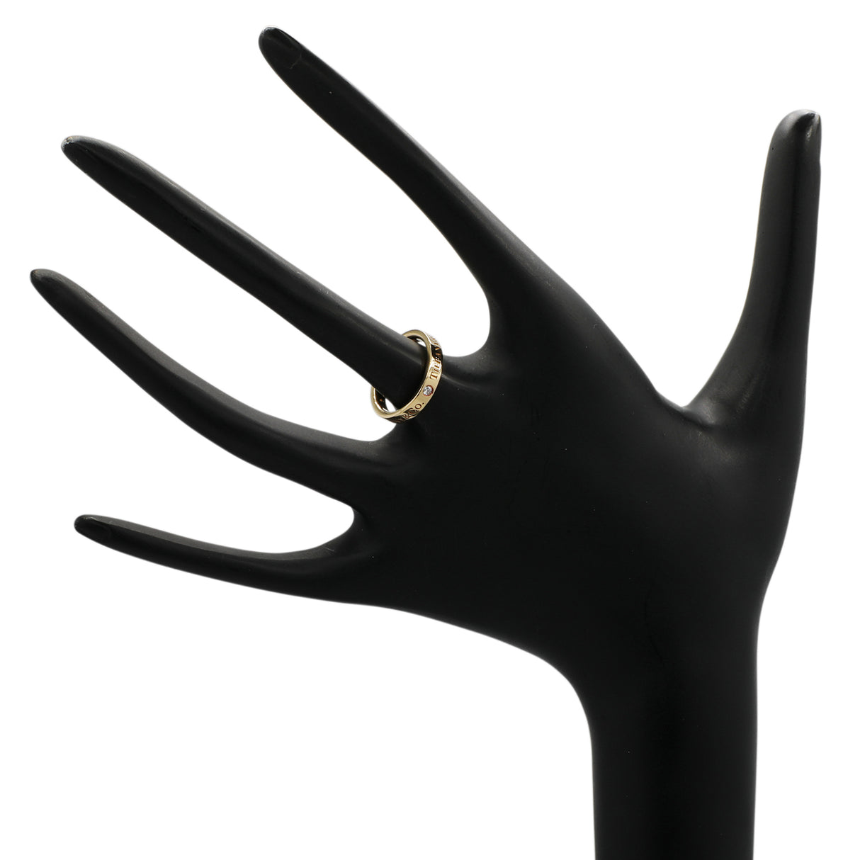 Tiffany & Co 18K Yellow Gold Diamond 3mm Band Ring Designer Jewellery Tiffany and Co