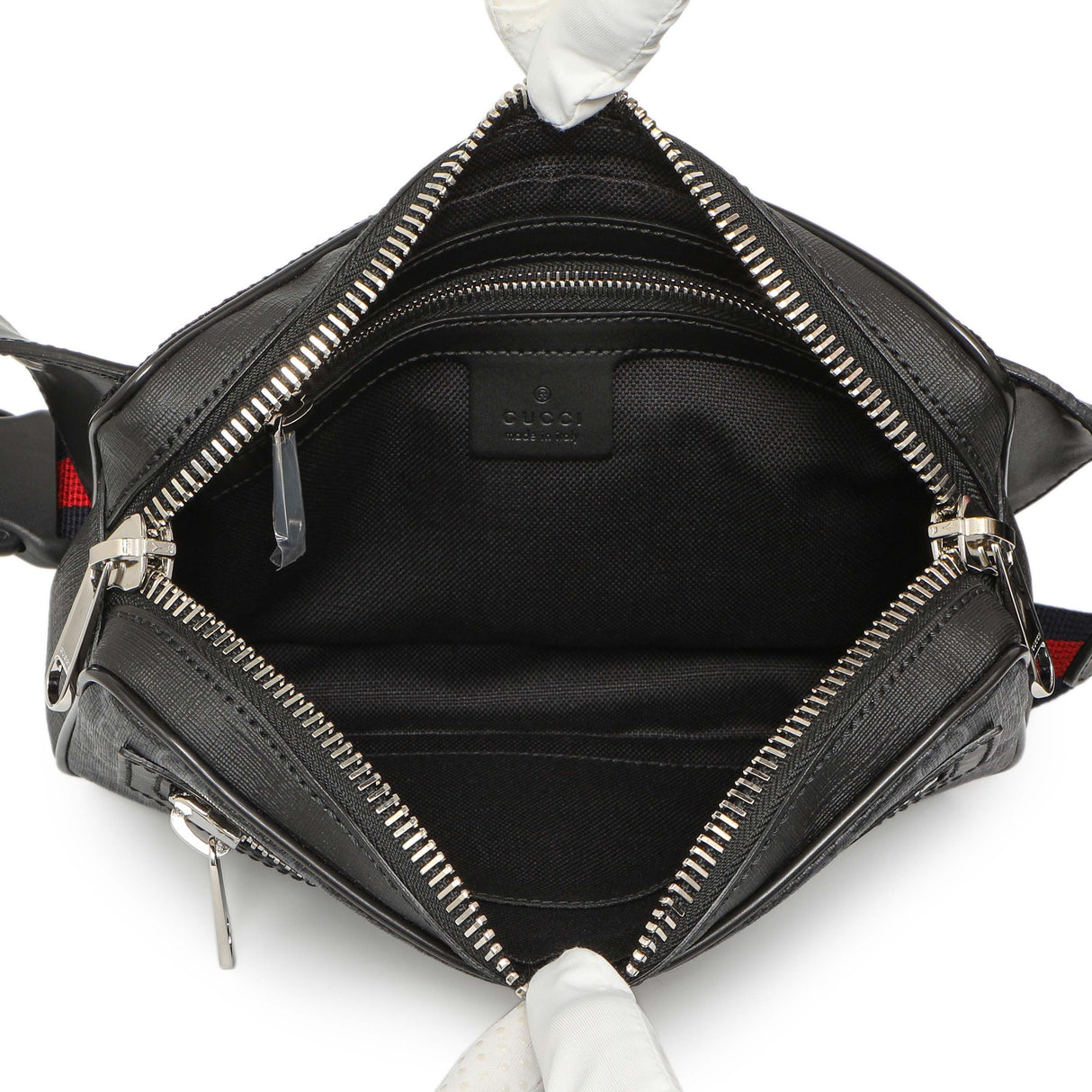 Gucci GG Supreme Monogram Web Small Flat Messenger Bag Handbags Gucci