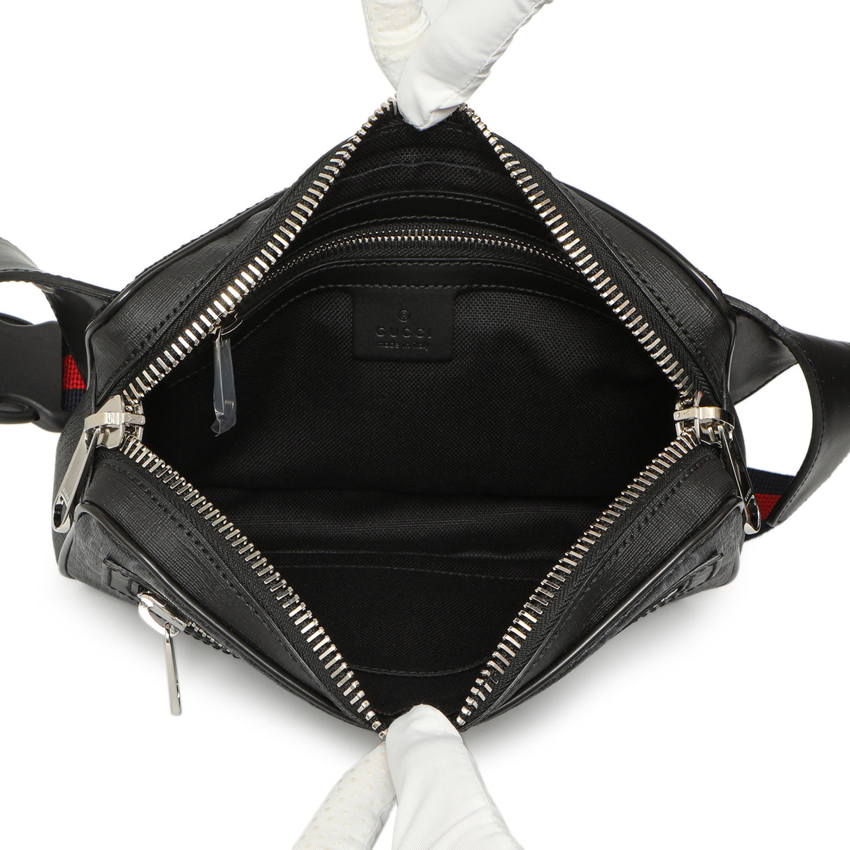 Gucci Black Soft GG Supreme Monogram Web Belt Bag Handbags Gucci