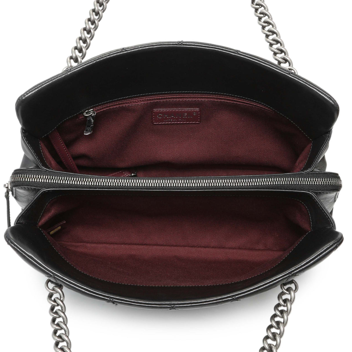 Chanel Black Quilted Aged Calfskin CC Crown Tote Handbags Chanel