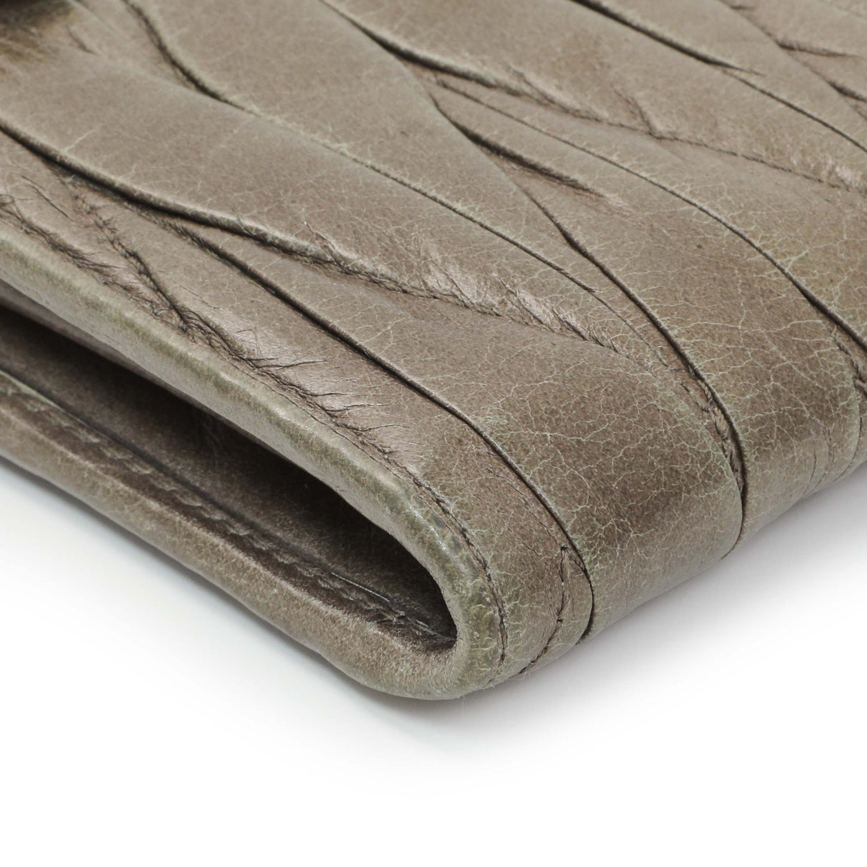 Miu Miu Grey Nappa Matelasse Zip Wallet Accessories Miu Miu