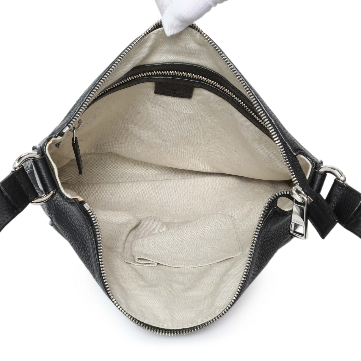 Gucci Black Pebbled Calfskin Medium Soho Messenger Bag