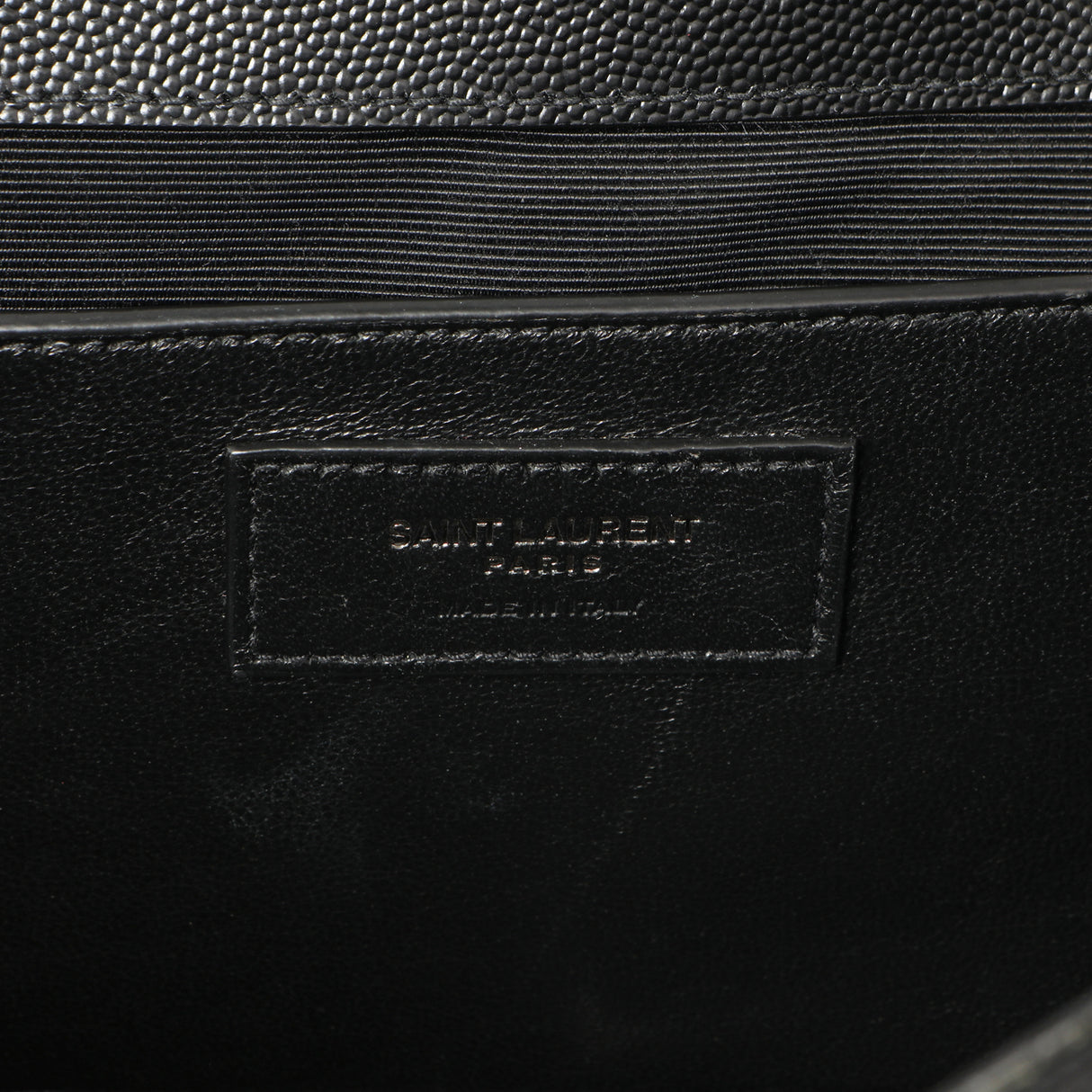 Saint Laurent Black Grain De Poudre Textured Mixed Matelasse Medium Triquilt Monogram Envelope Satchel Handbags Saint Laurent