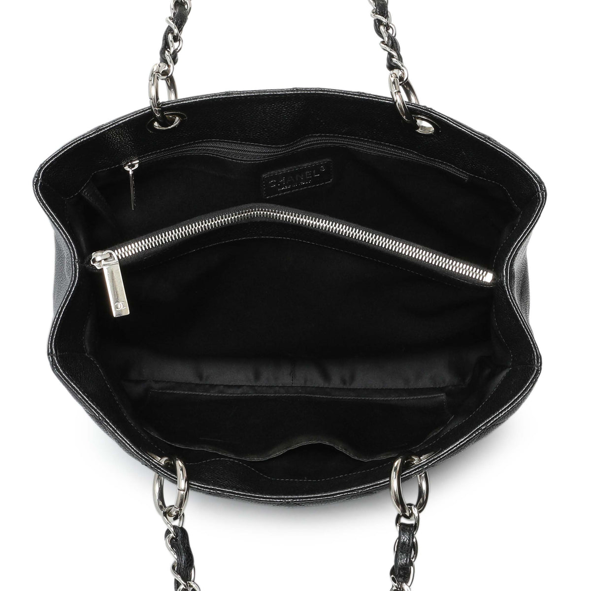 Chanel Black Quilted Caviar Grand Shopping Tote GST Handbags Chanel