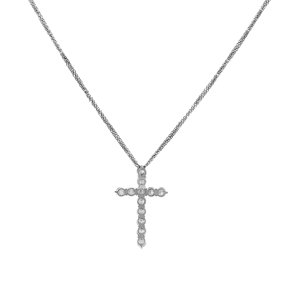 18K White Gold 1.80 Carat Diamond Cross Pendant Fine Jewellery Modaselle