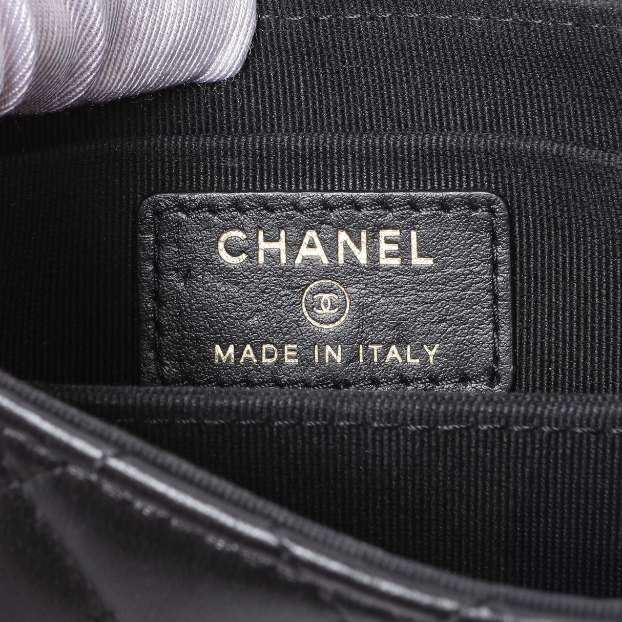 Chanel Black Lambskin Quilted Mini Acccordion Clutch With Chain