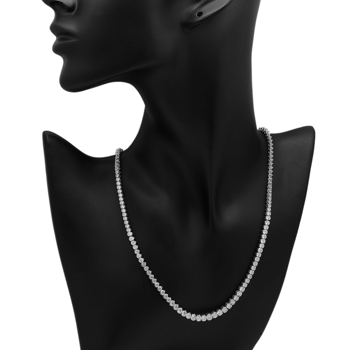 18K White Gold 9.47 Carat Riviere Diamond Necklace Fine Jewellery Modaselle