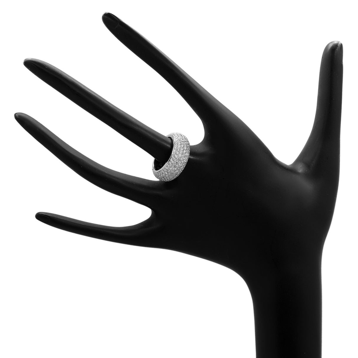 14K White Gold 3.47 Carat Pave Demi Eternity Ring Fine Jewellery Modaselle