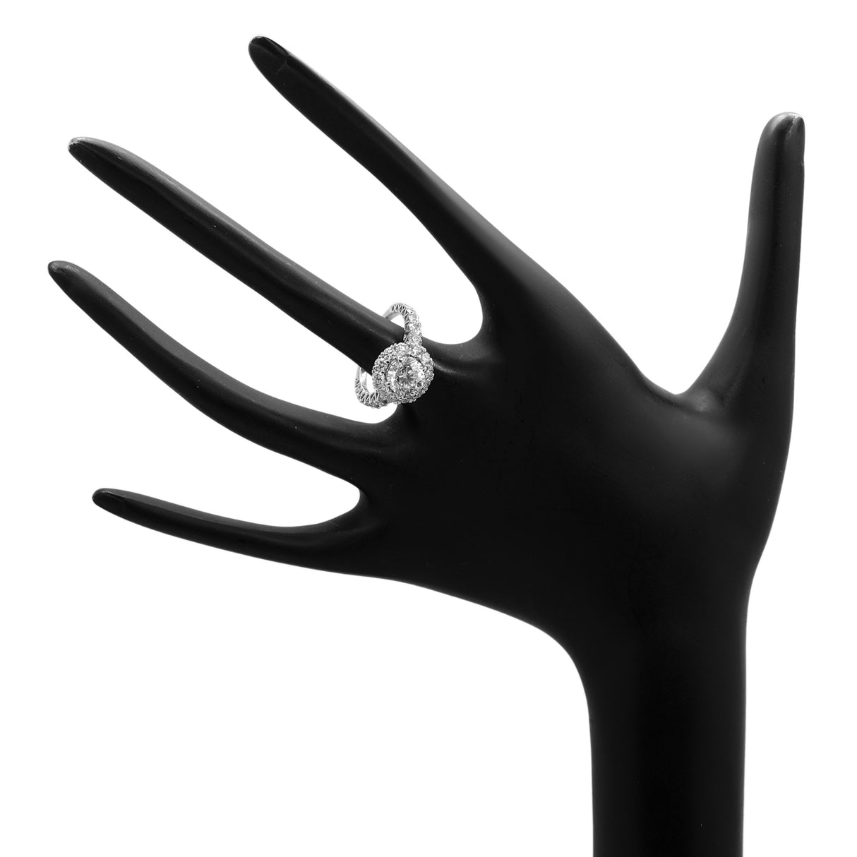 18K White Gold 1.78 Carat Halo Diamond Ring Fine Jewellery Modaselle