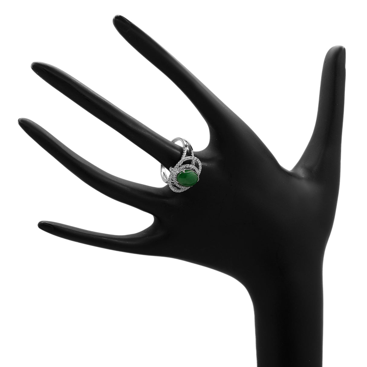 14K White Gold Cabochon Jadeite Ring Fine Jewellery Modaselle