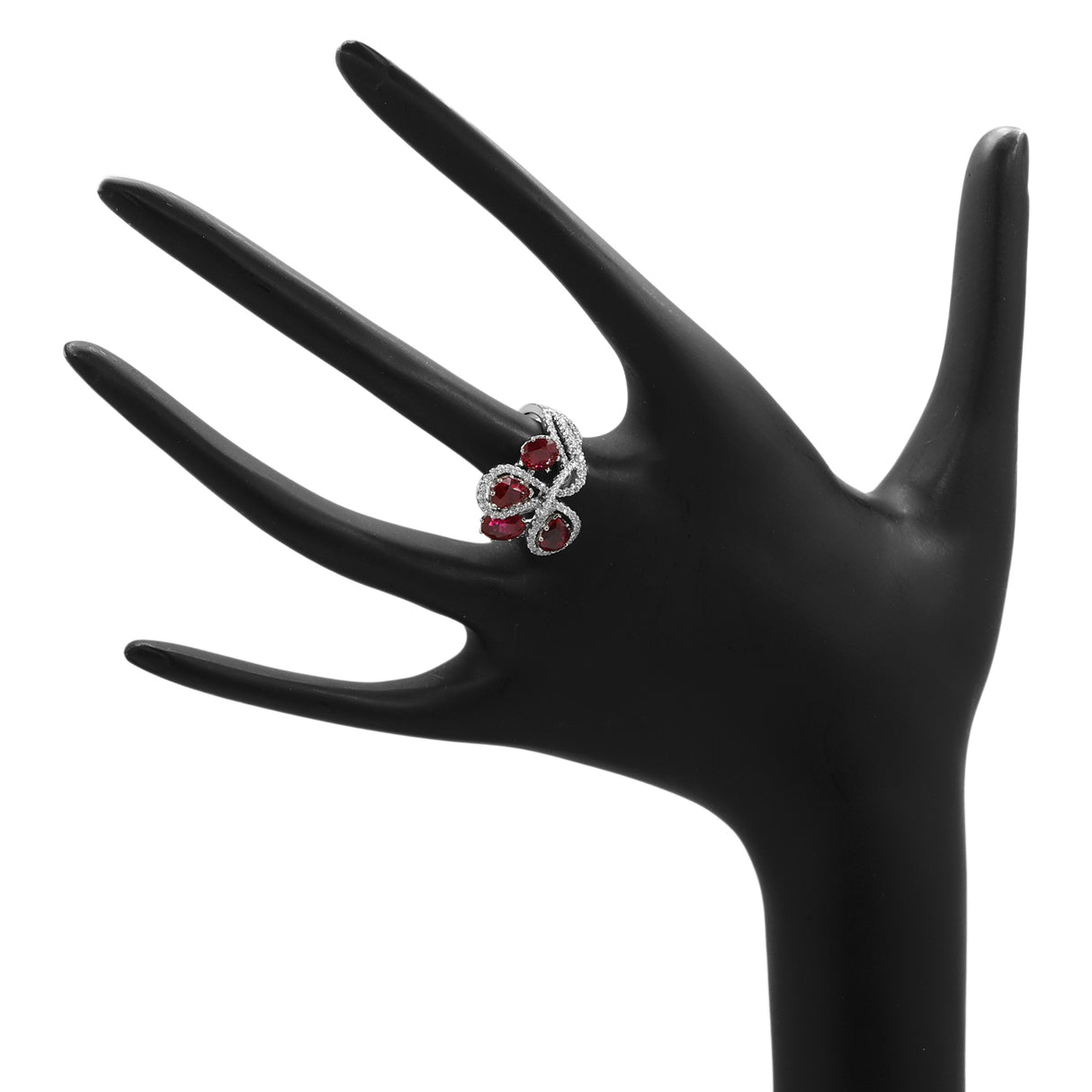 18K White Gold 5.03 Carat Ruby Ring Fine Jewellery Modaselle