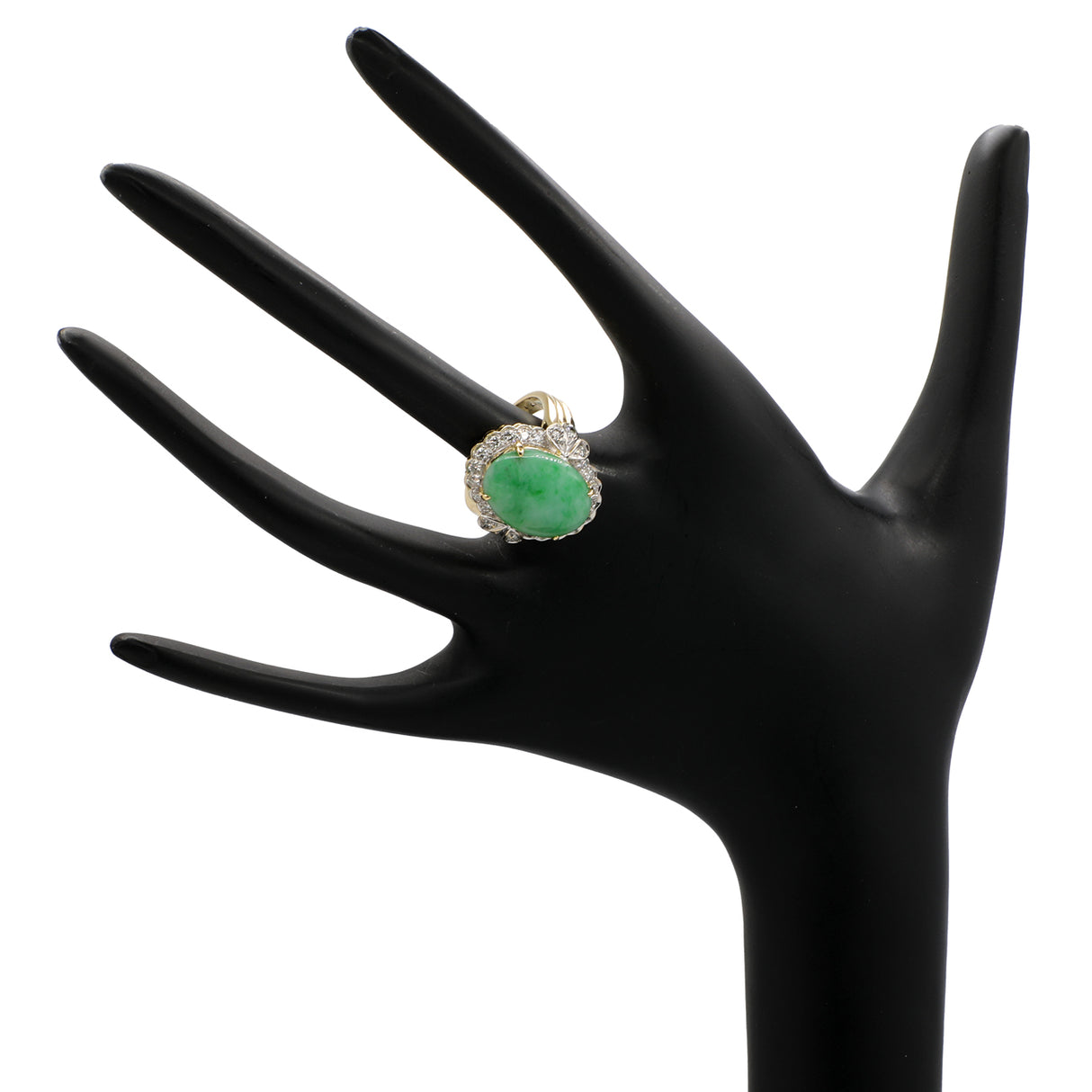 18K Yellow Gold Cabochon Jadeite Ring Fine Jewellery Modaselle