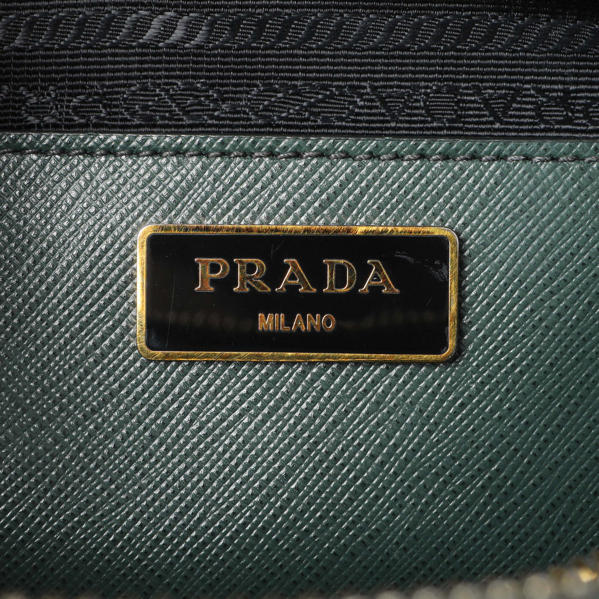 Prada Green Saffiano Medium Promenade Tote Handbags Prada