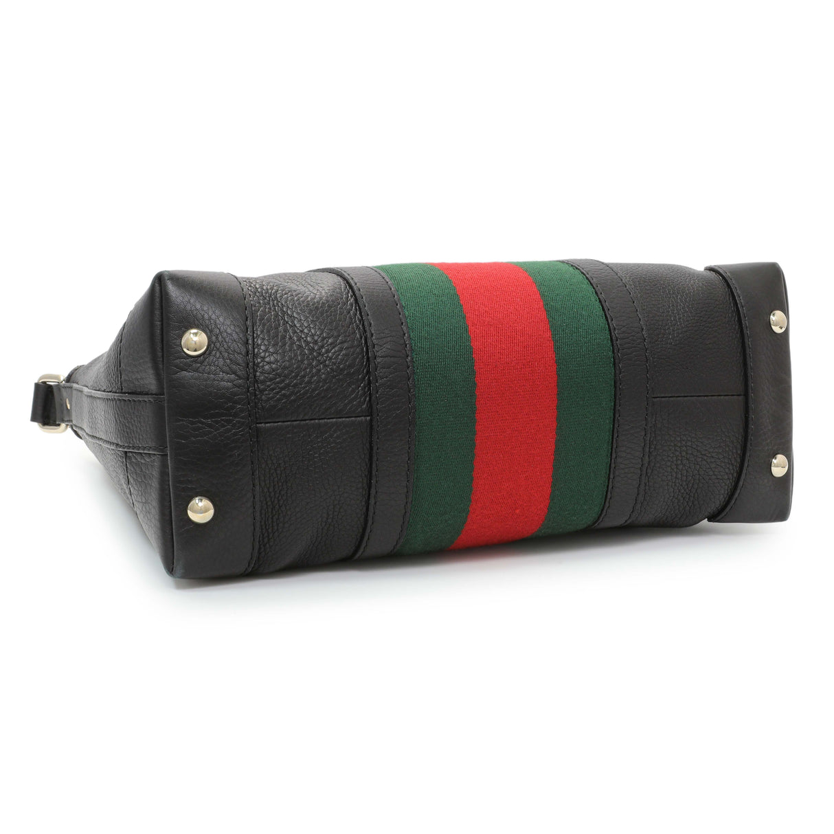 Gucci Black Grained Calfskin Medium Web Hobo