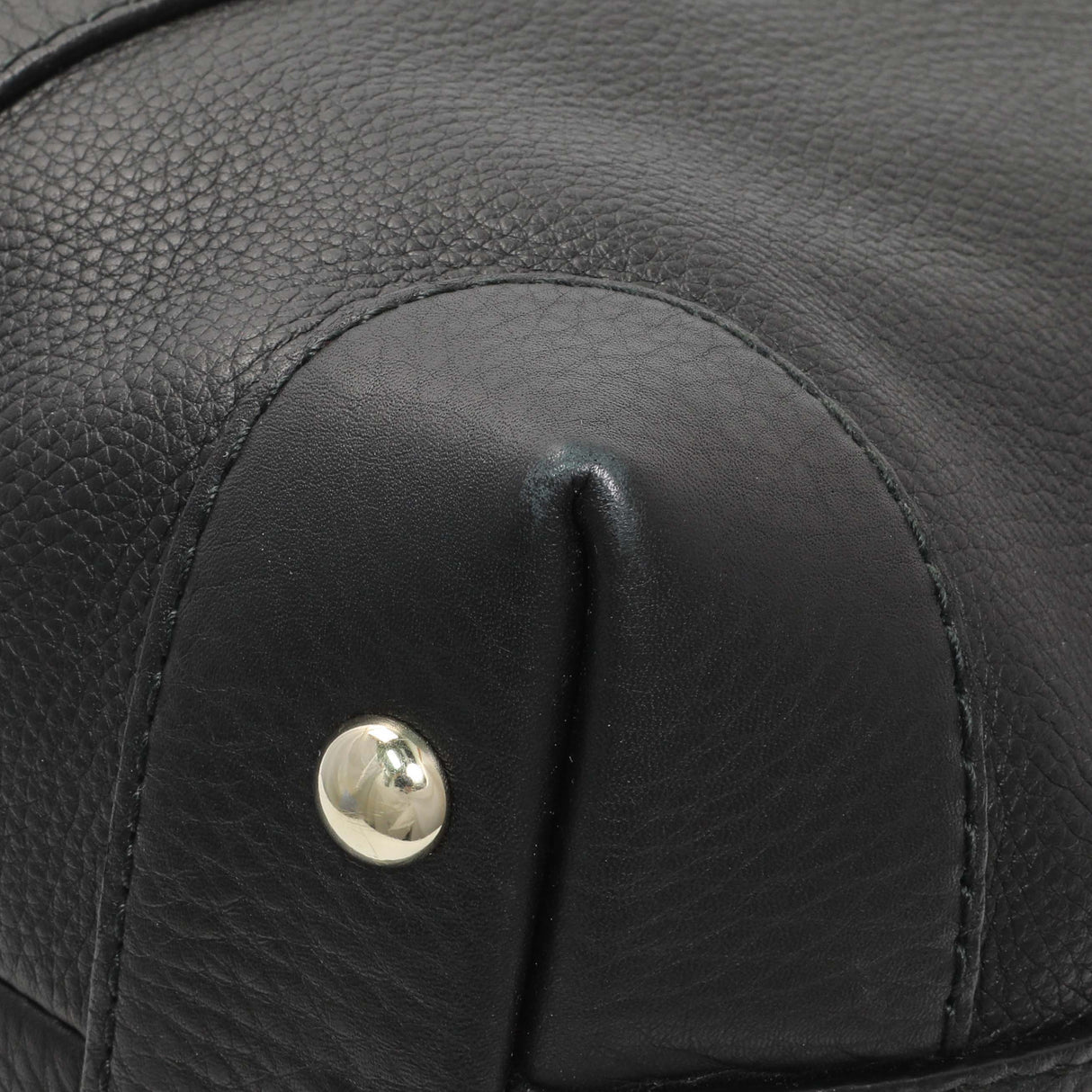 Gucci Black Grained Calfskin Medium Web Hobo