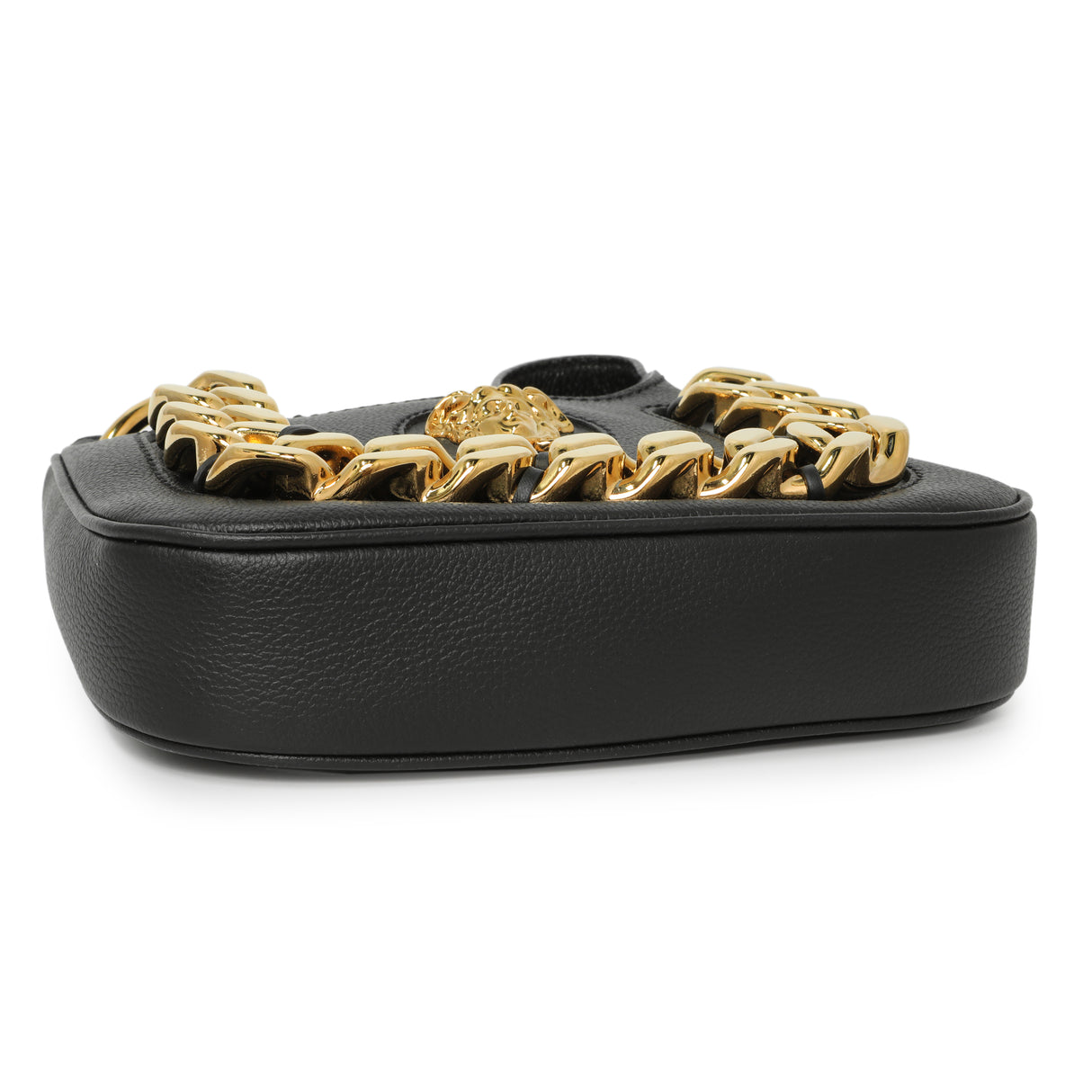 Versace Black Calfskin La Medusa Mini Chain Hobo Handbags Versace