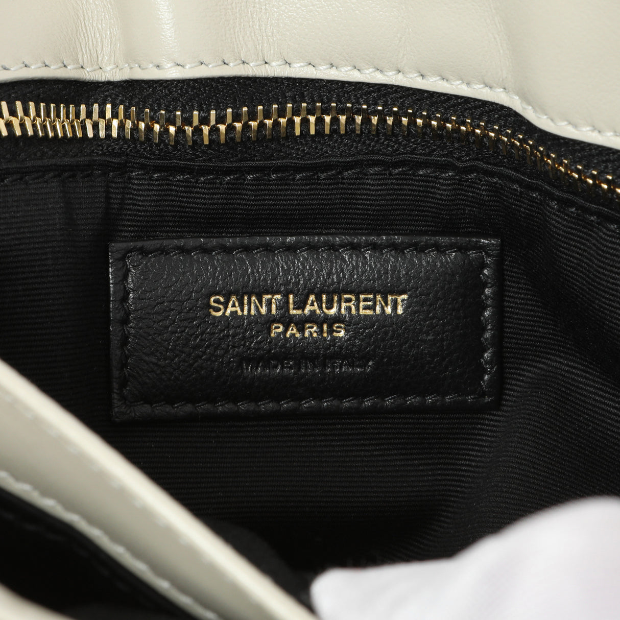 Saint Laurent Ivory Calfskin Monogram Toy Loulou Crossbody Handbags Saint Laurent