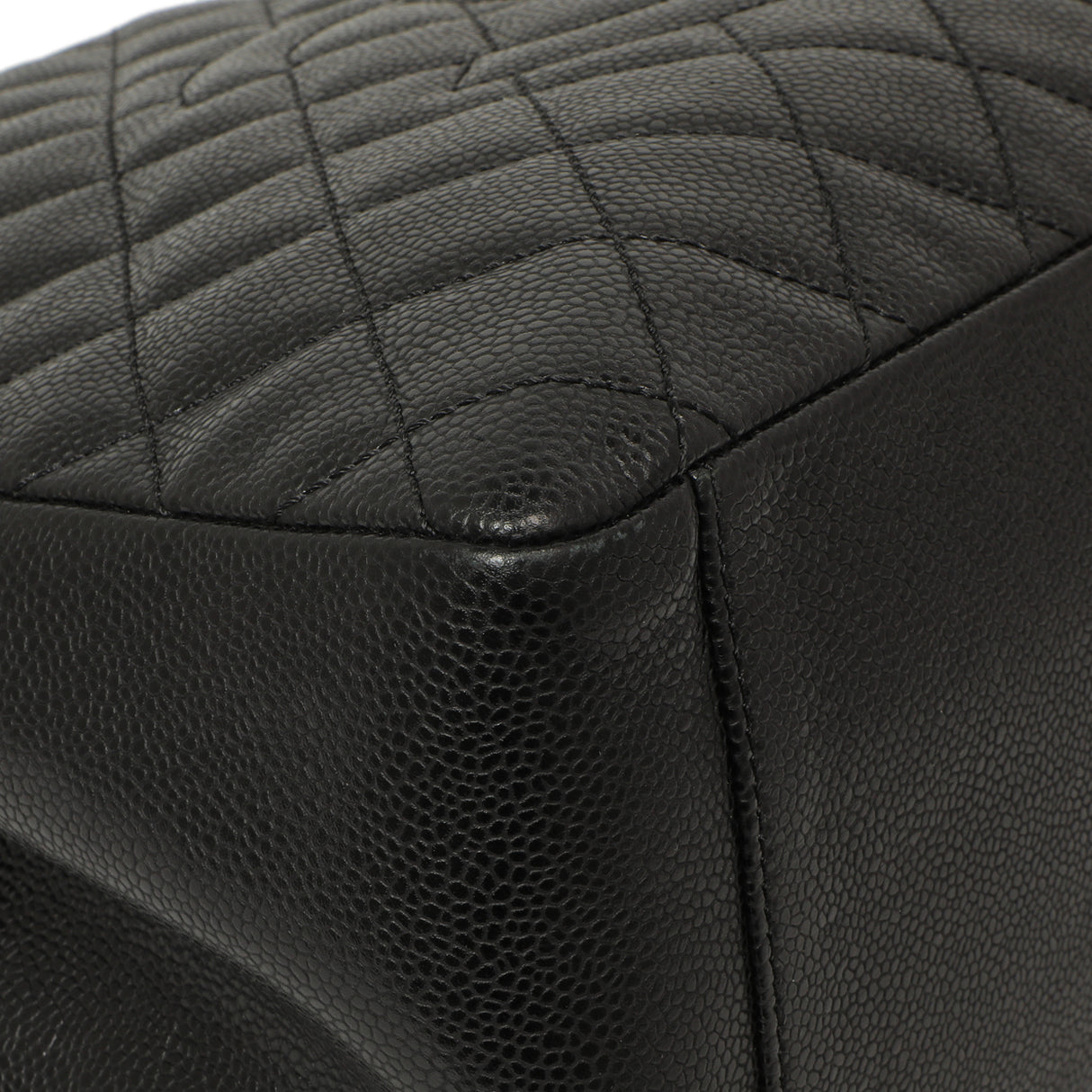 Chanel Black Quilted Caviar Grand Shopping Tote GST Handbags Chanel