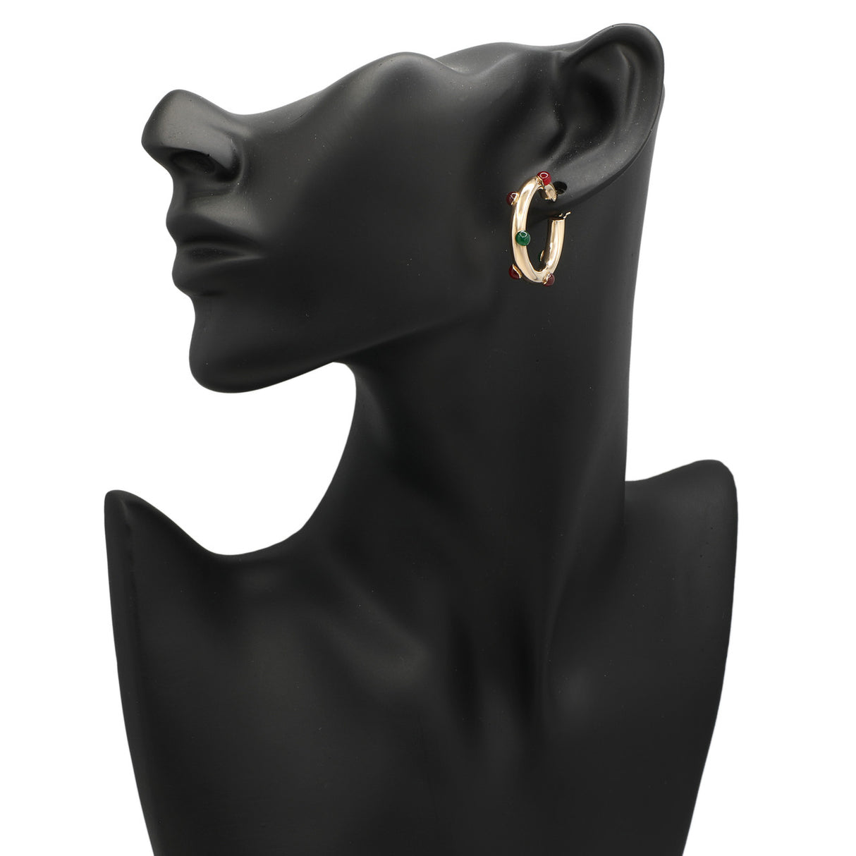 14K Yellow Gold Resin Hoop Earrings Modaselle