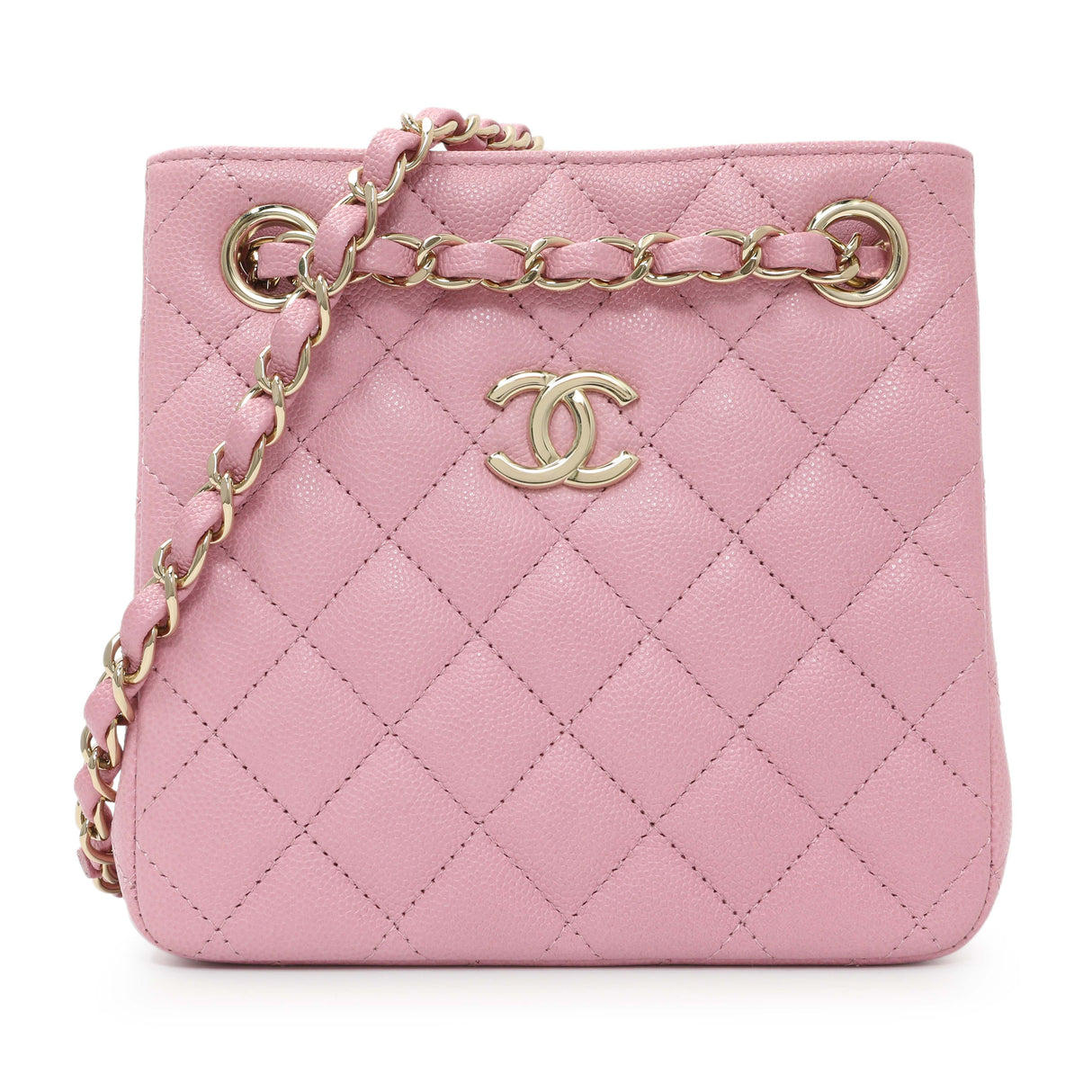Chanel Pink Caviar Mini Bucket Bag