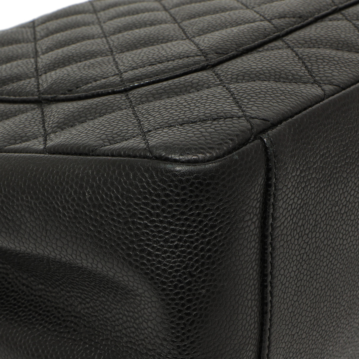 Chanel Black Quilted Caviar Grand Shopping Tote GST Handbags Chanel