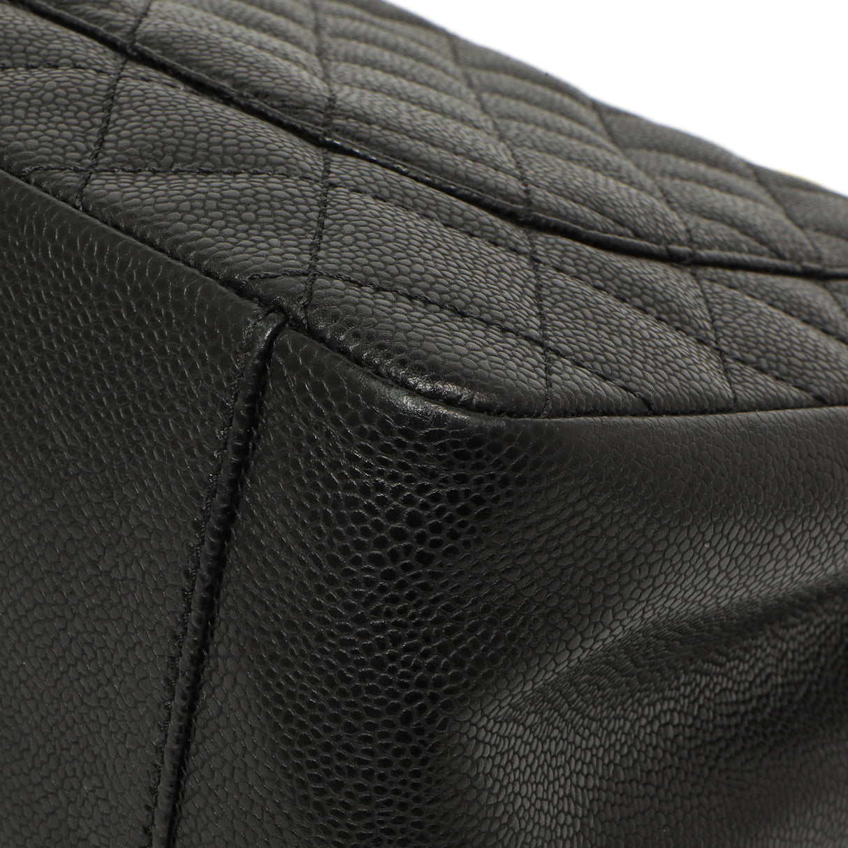 Chanel Black Quilted Caviar Grand Shopping Tote GST Handbags Chanel