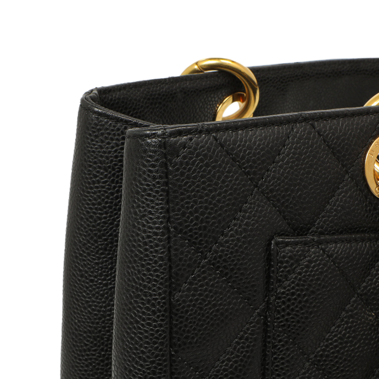 Chanel Black Quilted Caviar Grand Shopping Tote GST Handbags Chanel